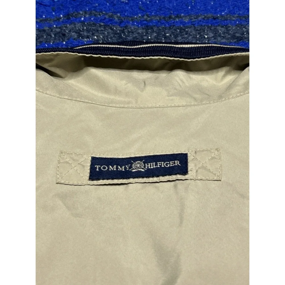 Vintage Tommy Hilfiger Golf Jacket Mens 2XL Beige Windbreaker Full Zip Crest